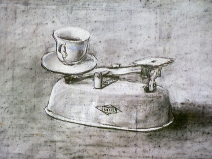 Ten Drawings for Projection : 7. Weighing and  Wanting